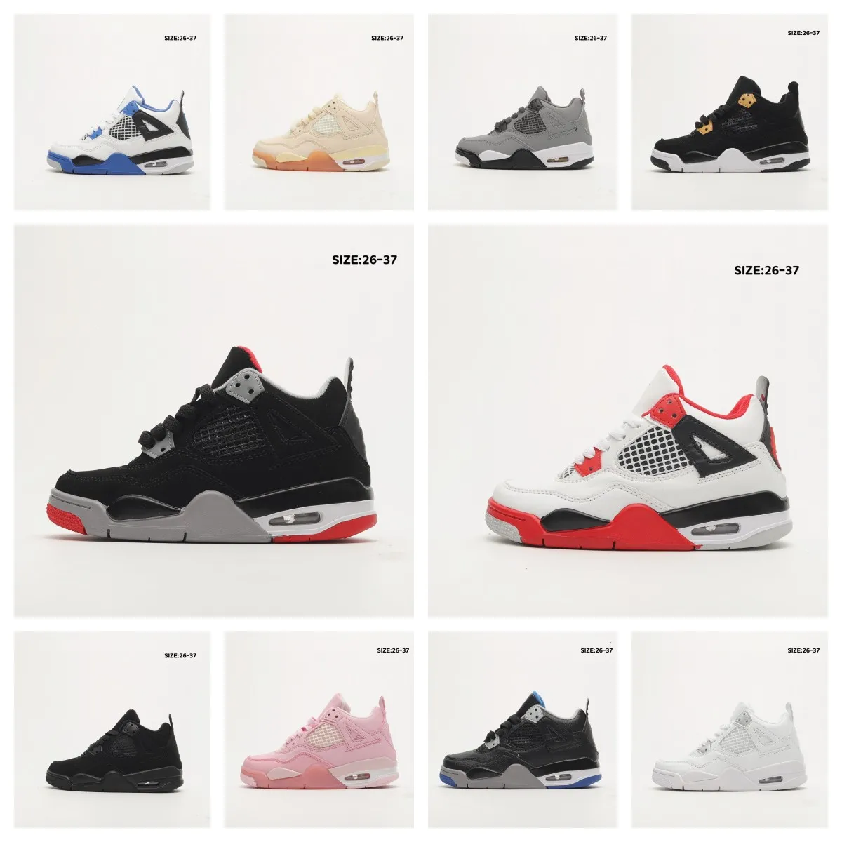 Infant Jumpman 4S Basketball Shoes Athletic Sneakers For Toddlers, Boys