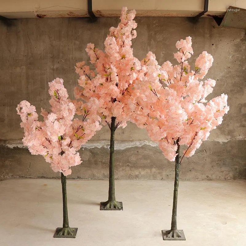 Dekoratif çiçekler yapay kiraz çiçeği ağacı iniş simülasyonu el düğün ev açık bahçe sanat süsleri