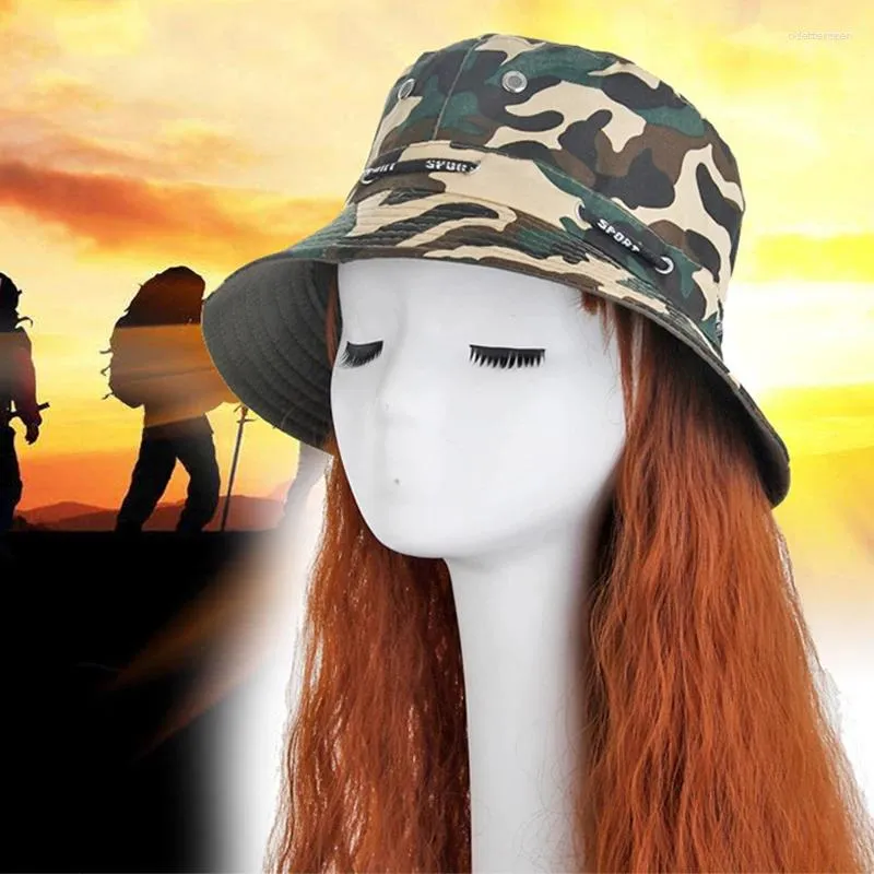 Baretten Zomer Mode Unisex Camouflage Emmer Hoed Mannen Jungle Klimmen Opvouwbare Panama Cap Hop Vrouwen Anti Uv Visser Caps