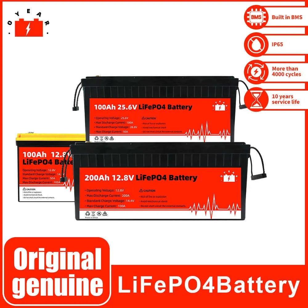 Совершенно новый батарея LifePo4 12 В 24 В 50AH 100AH ​​200AH Лития железных фосфатных аккумулятор