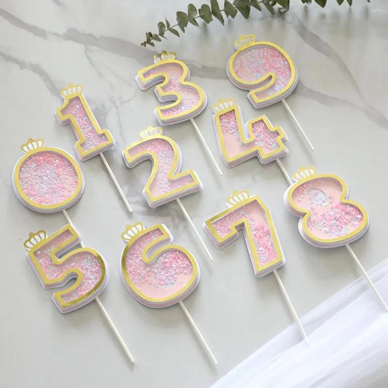 Fournitures de fête joyeux anniversaire gâteau Topper 1st 2nd fête décoration enfants adultes bébé douche cuisson numéro gâteaux Dessert décor