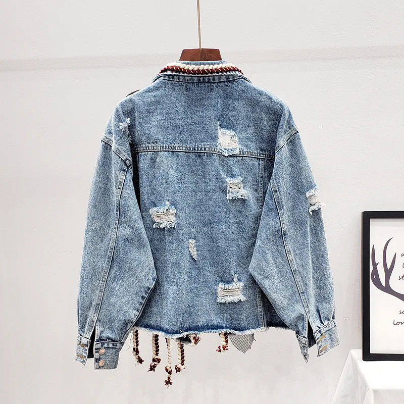 Denim & Lace Short Sleeve Jacket | Casual Patchwork Mesh
