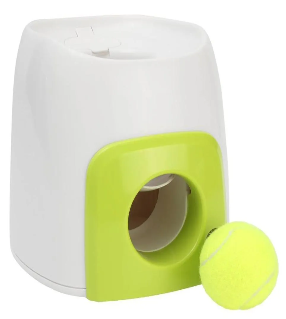 Hämta N Treat Dog Interactive Toys Cat Pet Tennis Ball Automatic Dispenser Play Training Toys Pet Funny Reward Launcher Trainer Y27896731