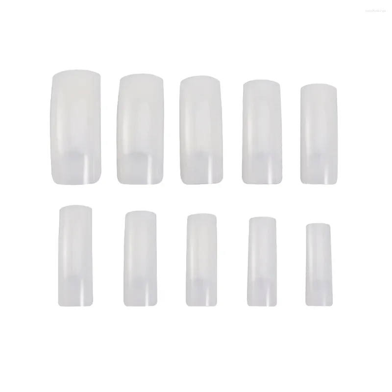 Unhas Falsas 500pcs Falso Cor Natural Artificial Metade Capa Dicas de Unhas Caixa de Ferramentas