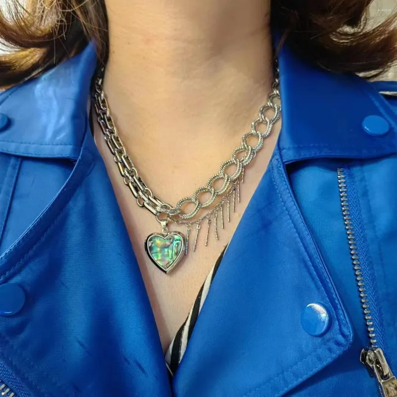 Las cadenas pueden abrir el collar del patrón del amor personalidad dulce Po para las mujeres