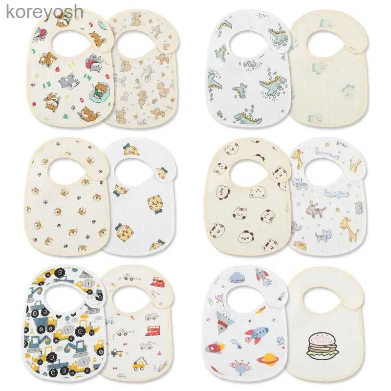 Bibs Burp Tissu 2pcs / Set Summer Summer Baby Baby Babs NOUVEAU COTTON MIGNE COTTON BIB BUB NOUVEAU CONSTANT POUR KIDES GUBLE GURLE GILLE SOFFEL