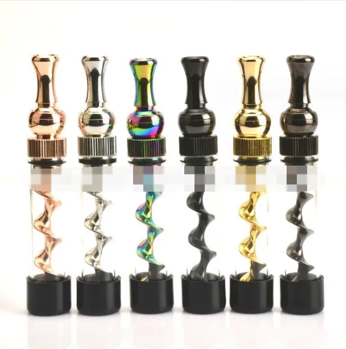 Fourth Generation twisty glass Dry Herb pipe with Brush Rotate Twist Smoking Kits tube spiral Glass pipe bongs Tool Accessories