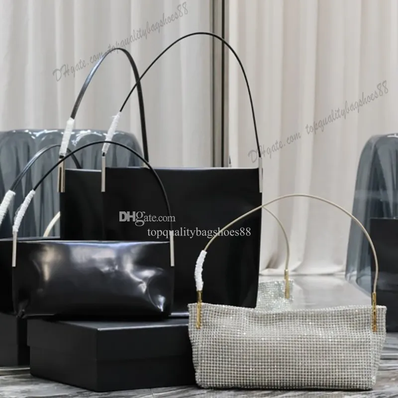 10A Designer Suzanne Sacs De Luxe Femmes En Cuir Brillant Embrayage Balck Brun Sous Les Bras Sac À Bandoulière Hobo Sacs 2 Taille Miroir Qualité Sac À Main Bourse Dames Sac De Soirée