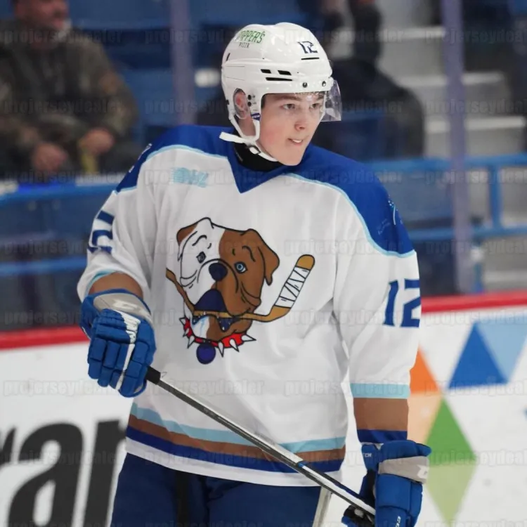 Sudbury Wolves 2024 Blueberry Bulldogs Hockey Jersey Shoresy Musty McCallum Konyen Pharand Mania Anania Goyette Polyester Breathable Moisture Wicking Customizable Men Youth Sizes From Projerseydealer ...
