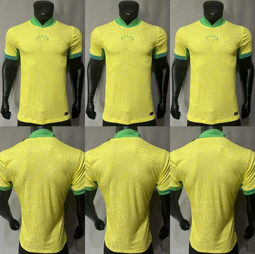 NOVA versão do jogador 2023 2024 Brasil camisas de futebol VINI JR L.PAQUETA NEYMAR 23 24 P.COUTINHO RIHARLISON camisa de futebol T.SILVA BRUNO G. PELE CASEMIRO define camisa NEYMAR