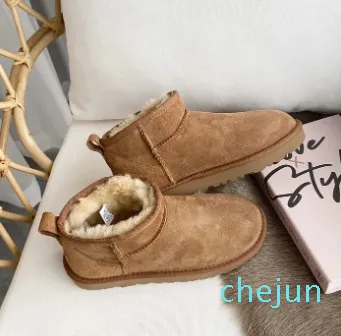 Diseñador Ultra Mini bota moda cortavientos Australia mujeres nieve botas de invierno señoras plataforma piel gamuza piel de oveja botines de lana