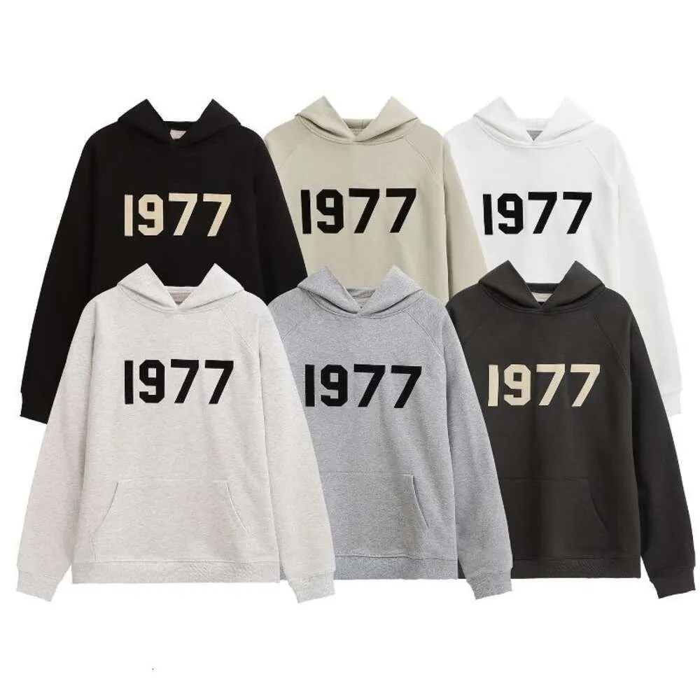 Sweatshirts pour hommes Designer Sweat à capuche FOG Double Thread Essen Saison 8 Lâche 1977 Pull à capuche floqué Hommes Femmes American High Street Thin