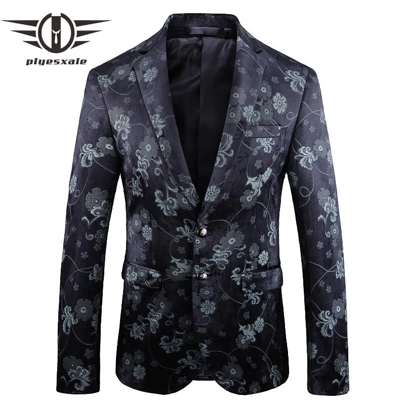 Men's Suits & Blazers Floral Jacquard Blazer For Men 2023 Autumn Male Fashion Stage Costume High Quality Casual Man Party Prom Wear Q756
