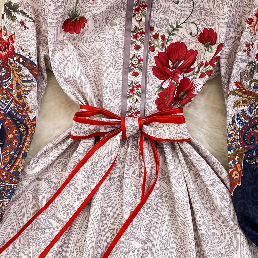 Long Sleeve Vintage Dresses: Elegant Printed Shirt... From  Stephaniestore666, $38.2 In Bulk | DHgate.Com
