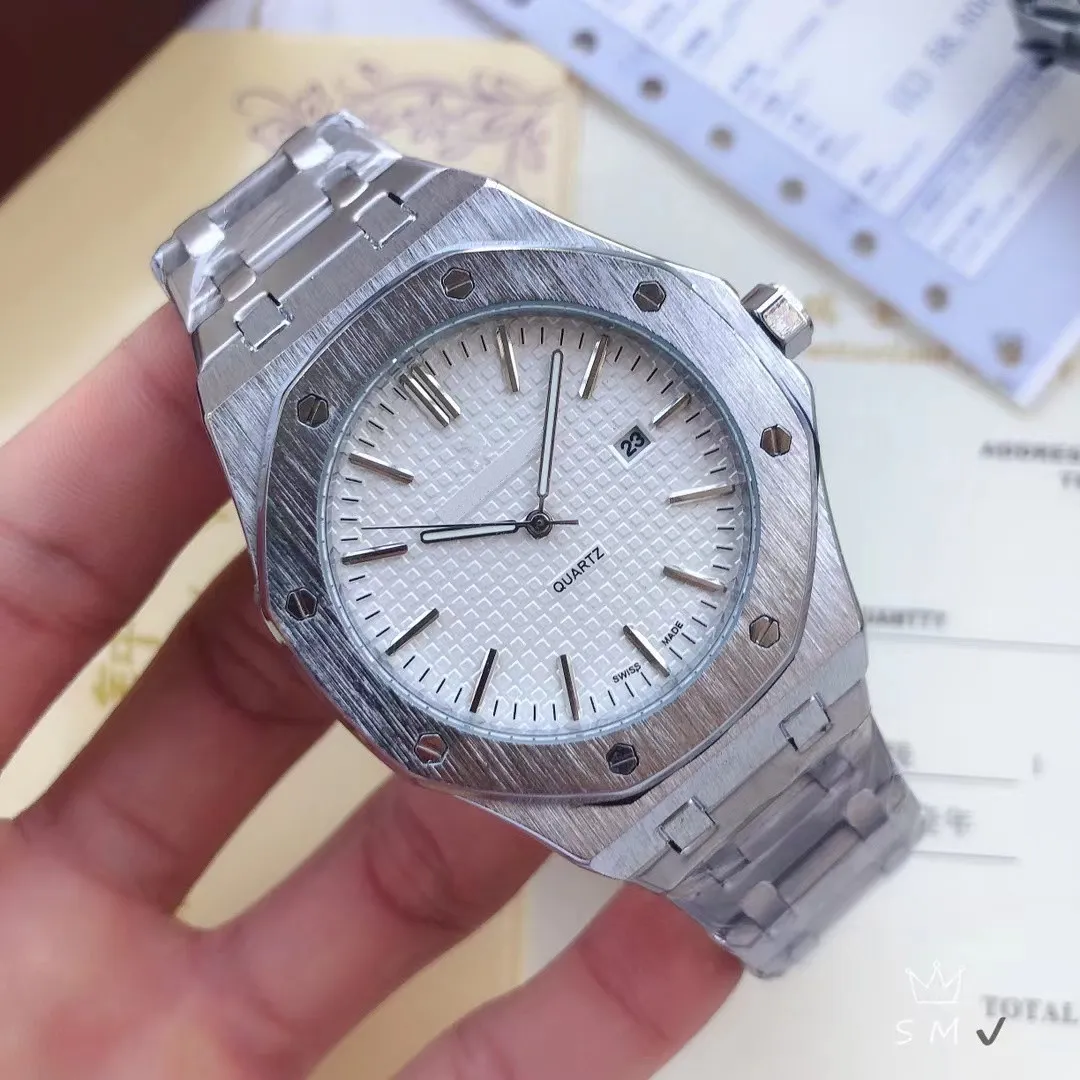 Męski zegarek projektant Royal Watch Oak Men Women Luksus Automatyczne zegarki Ruchy Bezel Screy Na ręka 904L kwarc ze stali nierdzewnej zegarek Audemar z pudełkiem