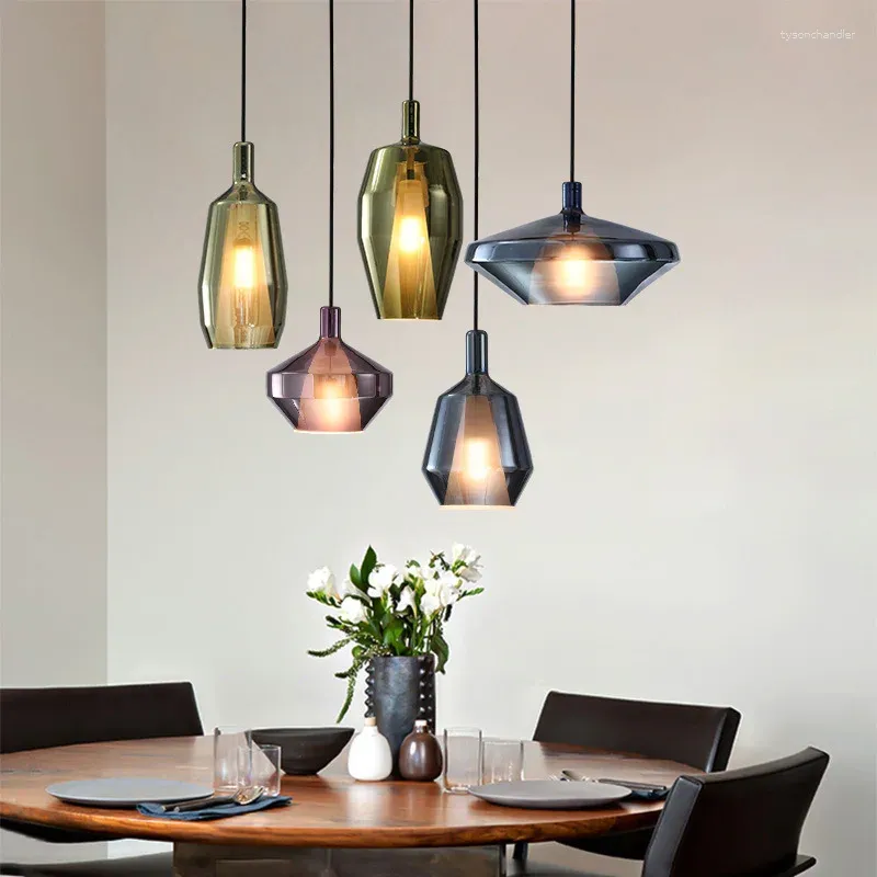 Lampy wiszące nordyckie szklane lampy Lampy Lampy wiszące światła do sypialni salon kuchnia restauracja dekoracje domu luminaire
