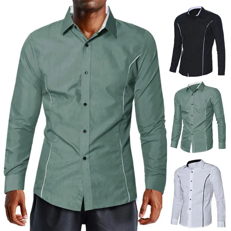 Męskie koszule zwykłe brytyjskie styl solidna koszula męska moda z długim rękawem 2023 Autumn Business Formalne zużycie Slim Fit Bluzka 2xl