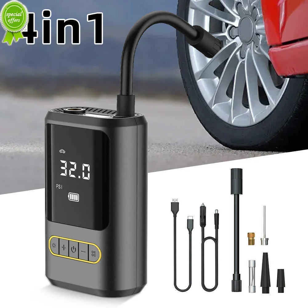 Gonfleur de pneu de pompe à Air Rechargeable de voiture compresseur d'air Portable gonfleur de pneu automatique sans fil avec lumières puissance Mobile pour voiture