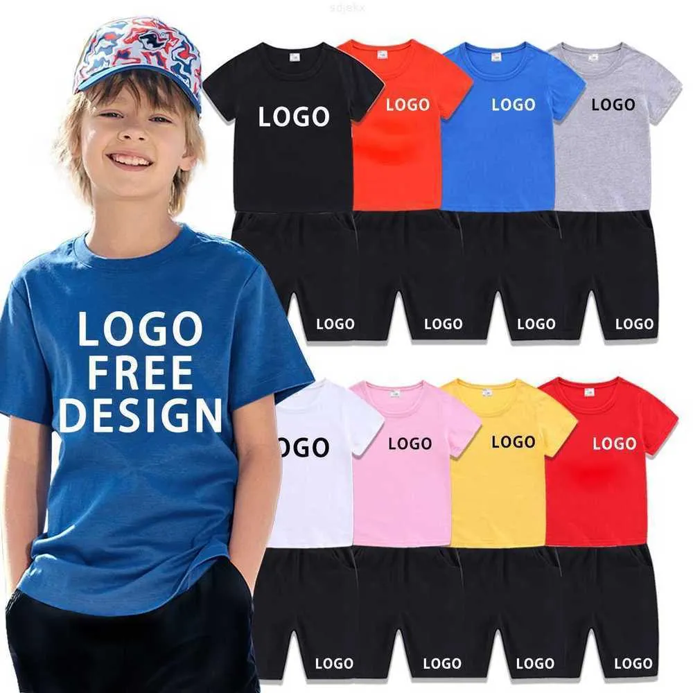 Kläder sätter bomullsmärke småbarn pojkar barn kläder tryck kort ärm t-shirt+shorts 2 stycken set baby pojke outfit