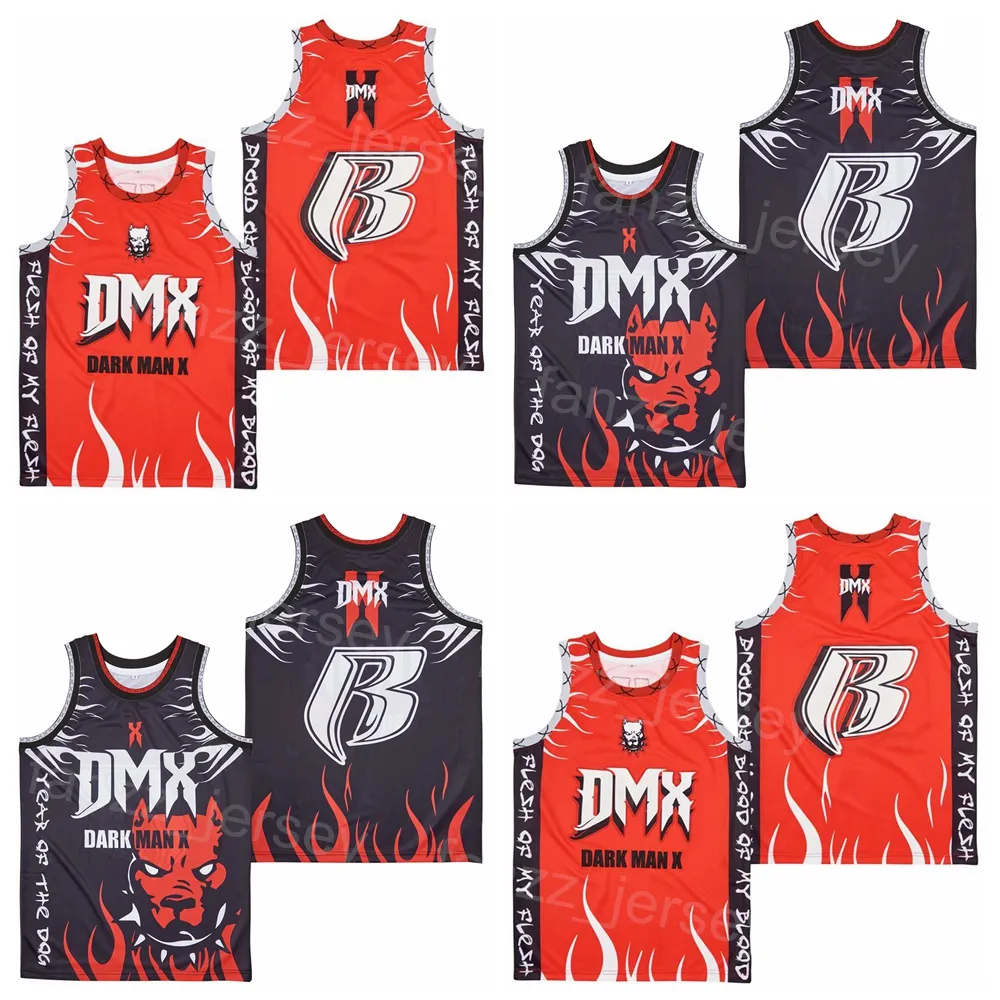 Film DMX Flesh Blood of My Blood Jersey Basketball Film Dark Man X For Sport Fan College Hiphop ha cuciti la squadra retrò Pullover Pullover High School Shirt traspirante uniforme da camicia traspirante