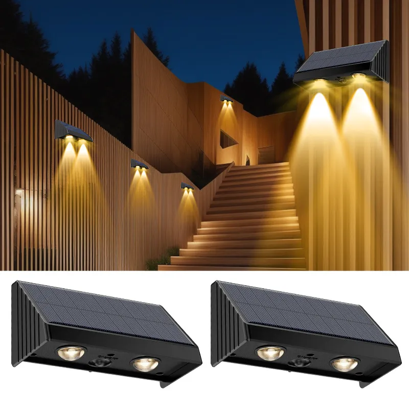 Solar outdoor light waterproof wall wall light Outdoor courtyard decoration Villa exterior wall garden layout wall washing spotlights