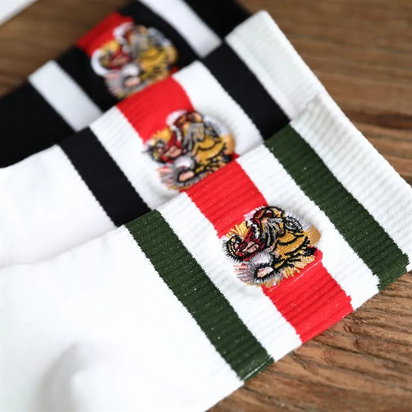 designer brand Casual Stocking Tiger head embroidery wolf head 505 Men and women socks Fall Winter Outdoor sports leisure cotton S248O