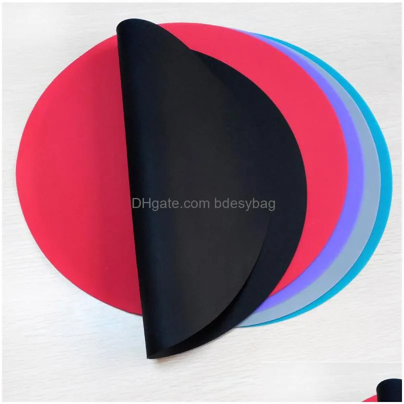 soft silicone nonstick round microwave mat heat resistant baking pad table mat pastry tray cooking tool home kitchen accessori lx5384