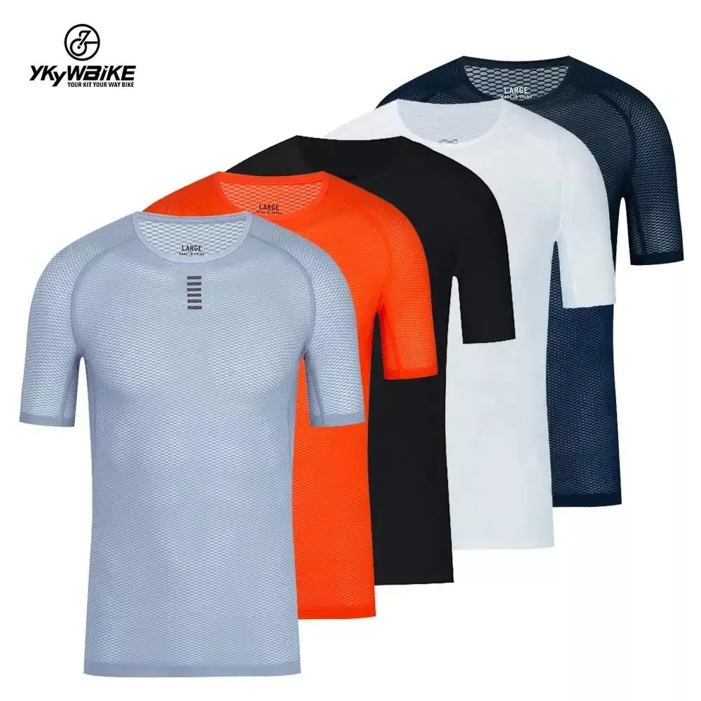 Fietsshirts Tops YKYWBIKE Pro Cool Mesh Superlight Fietsen Basislagen Fietsshirt met korte mouwen Ademende wielershirts Fietskleding 231124