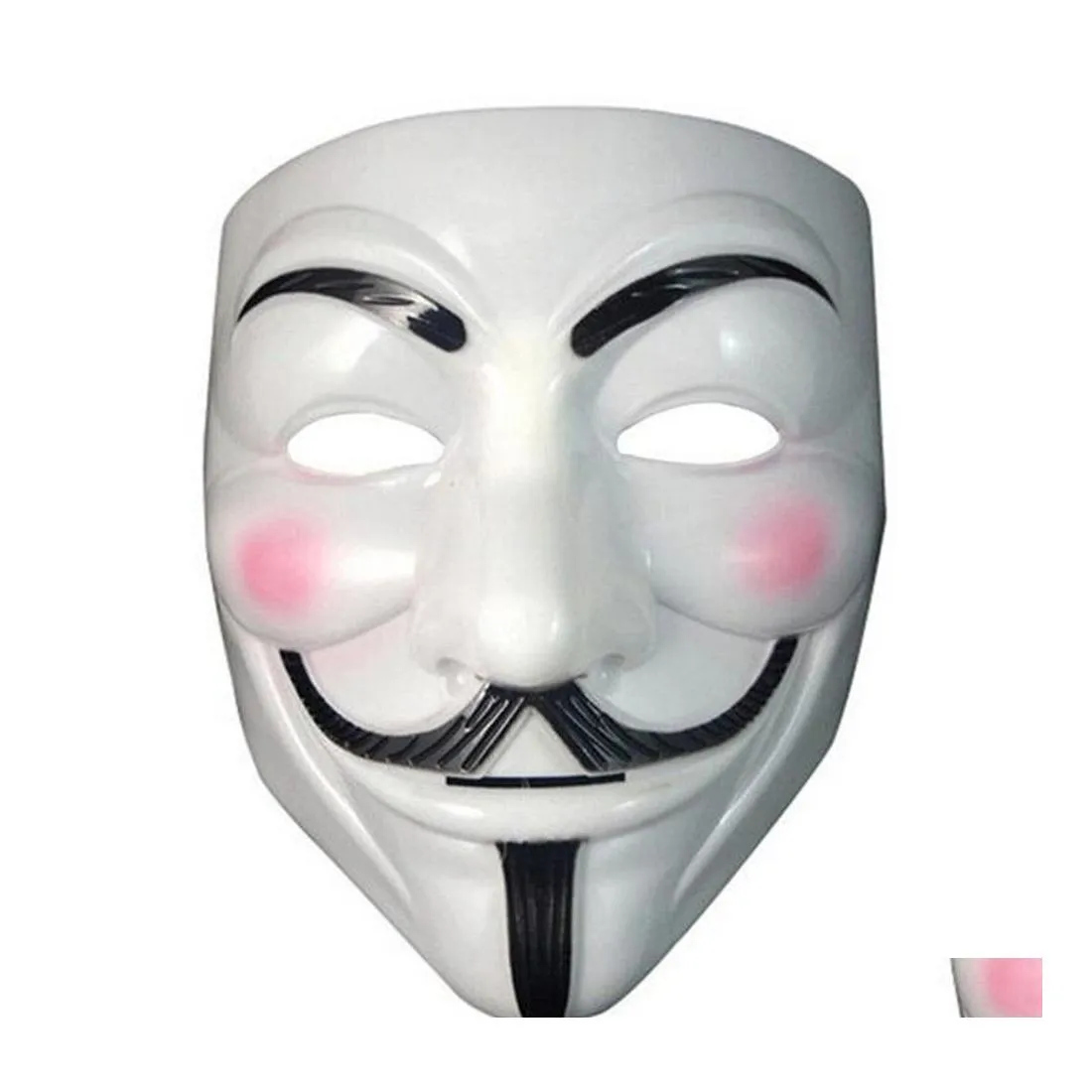 Partymasken Festliche Vendetta-Maske Anonym von Guy Fawkes Halloween-Kostüm Weiß Gelb 2 Farben Ph1 Drop Delivery Home Dhsnj