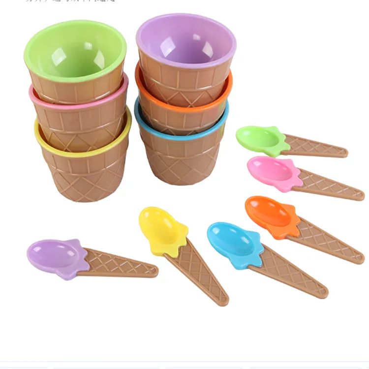 Kids Ice Cream Bowls Tools Cup Couples Bowl Gifts Dessert Container Holder With Spoon Children Gift Supply