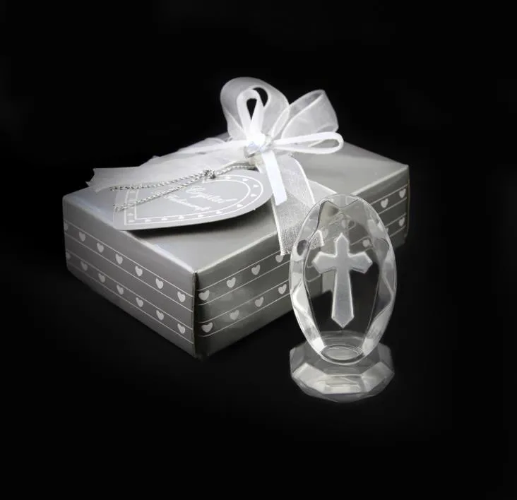 Small Wedding Favors Crystal Cross Standing Baby Christening Gifts