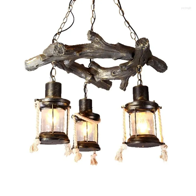 Lâmpadas pendentes americanas luzes antigas personalidade criativa retro indústria loft resina torrado café bar lâmpada chinesa