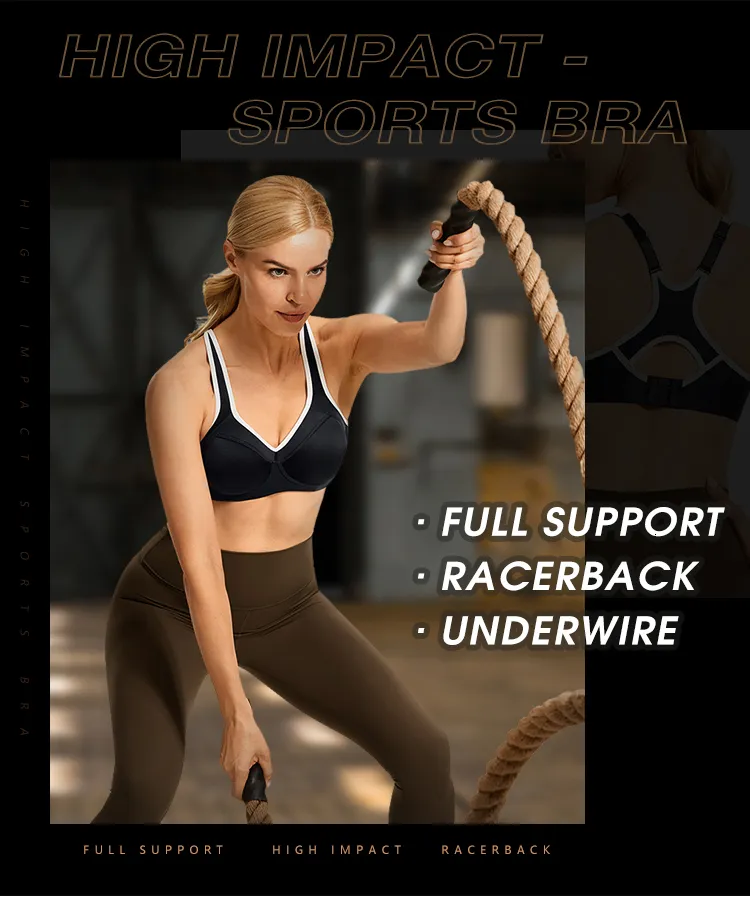  High Impact Sports Bras For Women Support Underwire