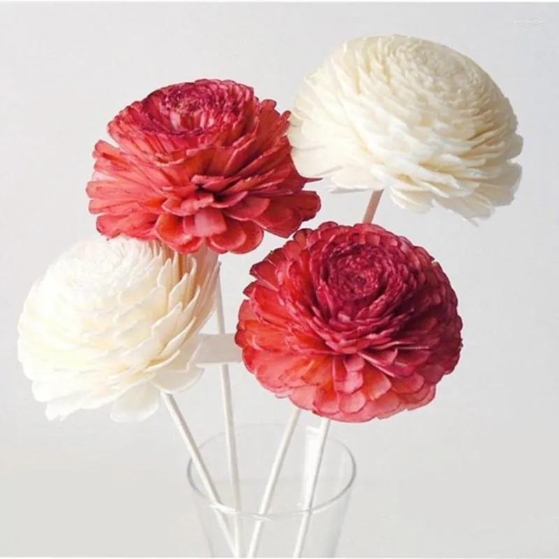 装飾的な花6cmハートレス菊の白い赤い赤いピンクの手作り到着2023年の不滅のフローレスセカスフリーショッピング
