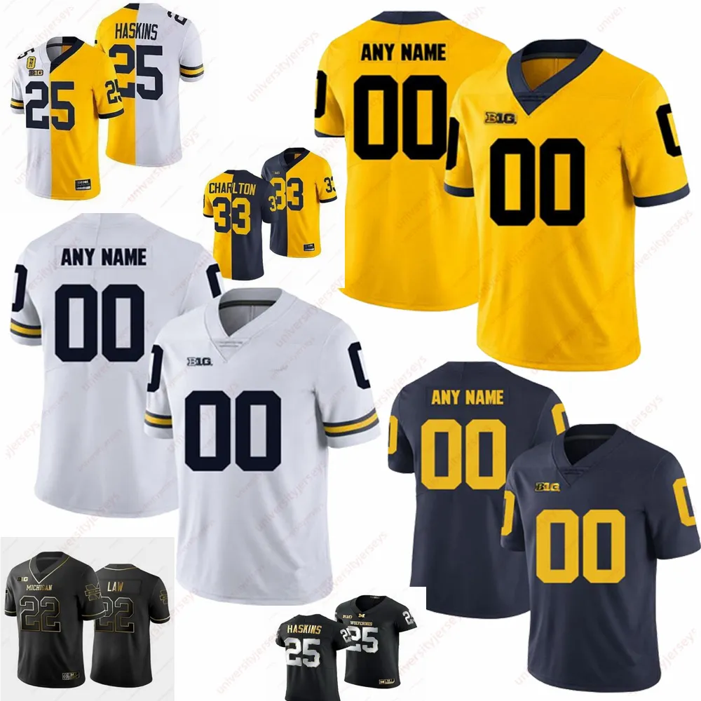 Custom Michigan Wolverines Football Jersey College Aidan Hutchinson Tom Brady Charles Woodson Cade McNamara Blake Corum McCarthy Edwards Schoonmaker