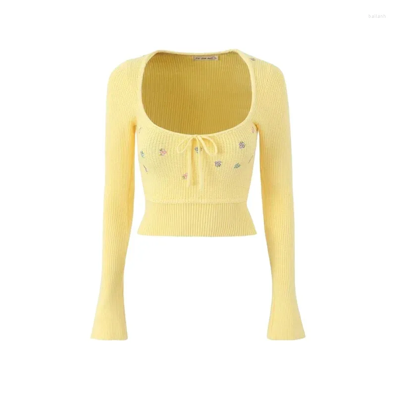 Flower Half Zip Long Sleeve Sweater