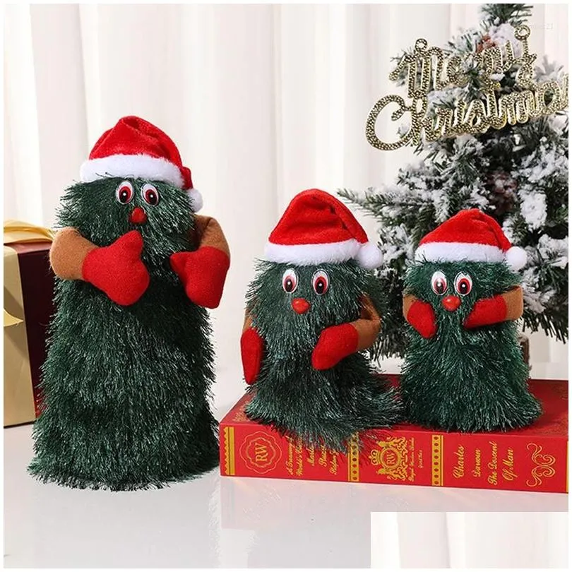 Christmas Decorations S/M/L Electric Sing Dancing Rotate 360° Tree Funny Toys Children Decoration Ornament Drop Delivery Home Garden Dh3Eq