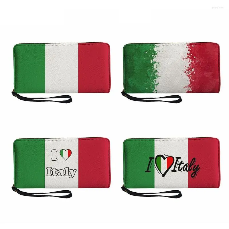 Portefeuilles Nopersonality sac à main pour femmes drapeau italien imprimer petits sacs d'argent en cuir porte-carte de visite pochettes étanches