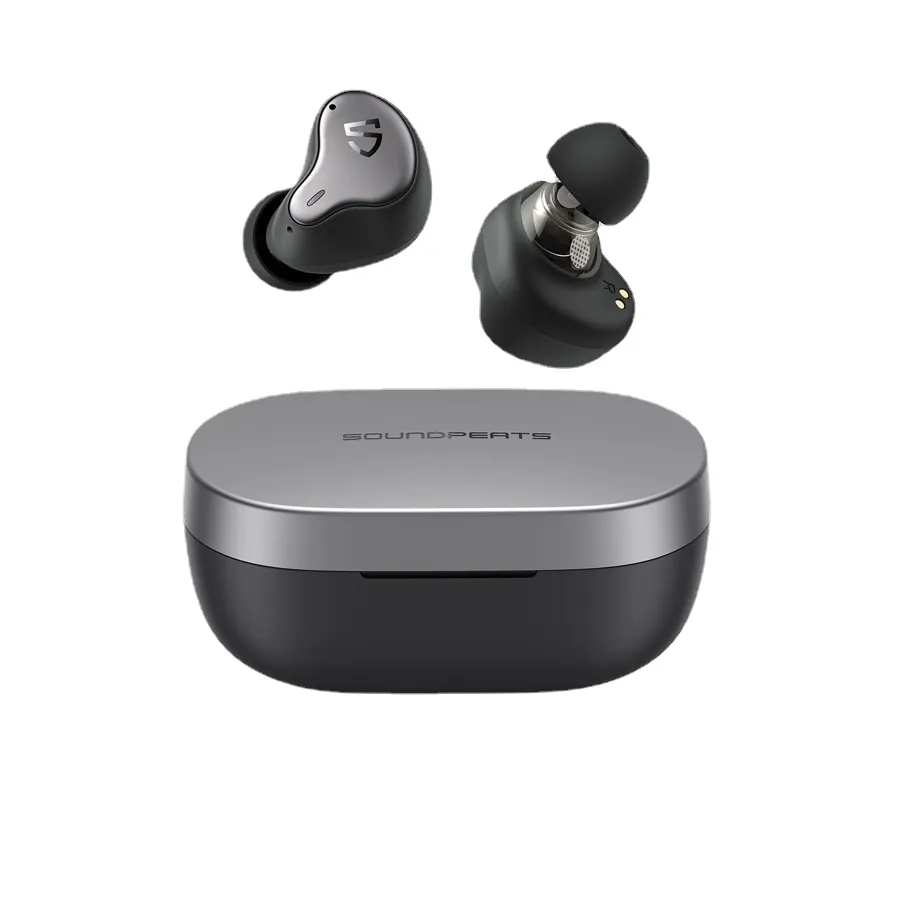 SOUNDPEATS H1 Hybrid Dual-Driver TWS Écouteur Bluetooth 5.2 Apt-X QCC3040 Son HiFi Écouteurs de charge sans fil 40 heures de lecture