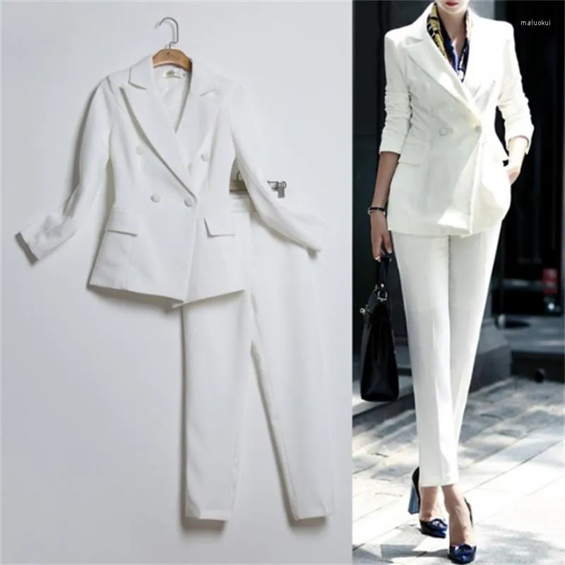 Tute da donna 2023 Colletto dell'abito Abiti da lavoro sexy Pantalone Set Blazer Donna formale OL Elegante Skinny Cut Out Nero Backless Runway