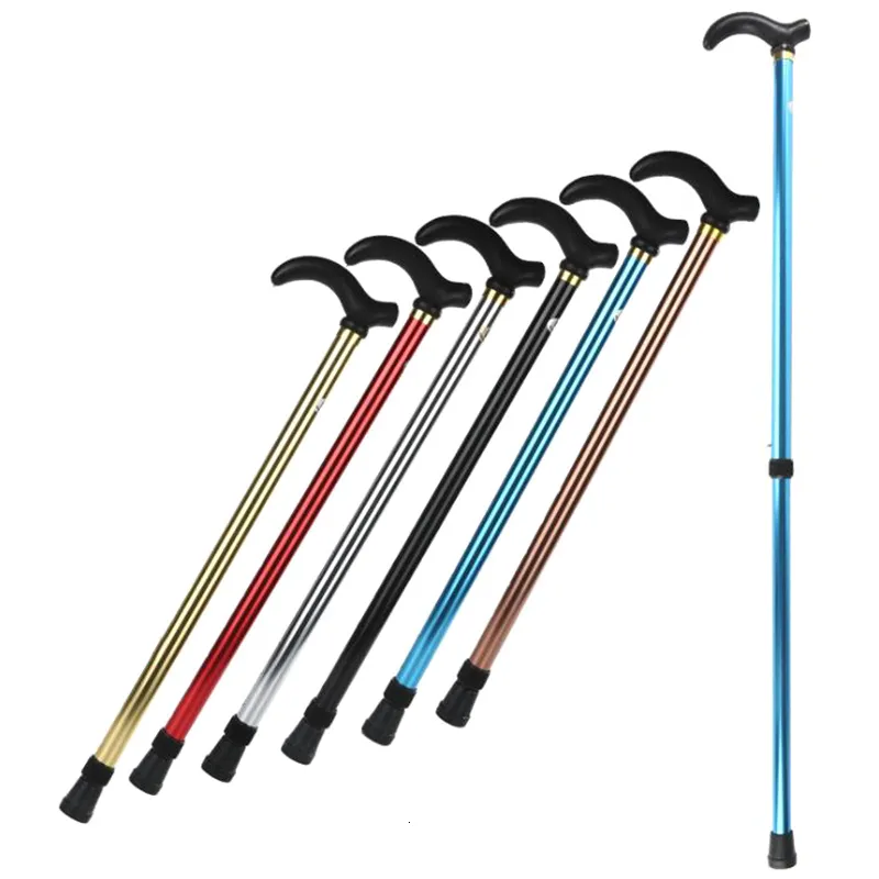 Trekking Poles Adjustable Walking Stick 2 Section Stable AntiSkid Crutch Old Man Hiking Cane 230425