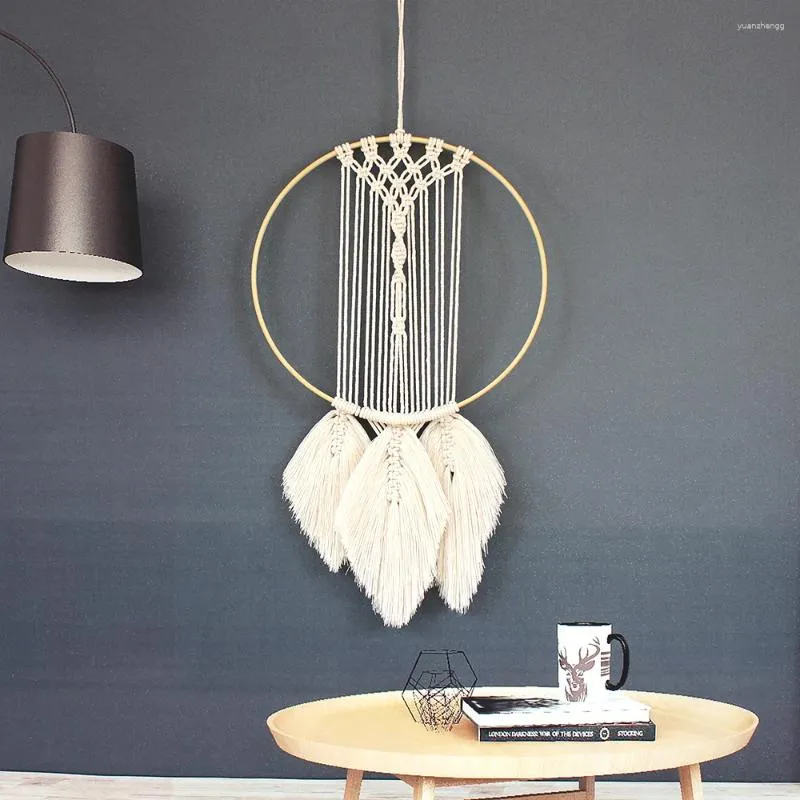 Tapisseries Dreamnet Macramé Tissé Tenture Murale Tapisserie Boho Chic Bohème Nordique Ins Décor Appartement Dortoir Décoration De La Maison 30 57 CM Blanc