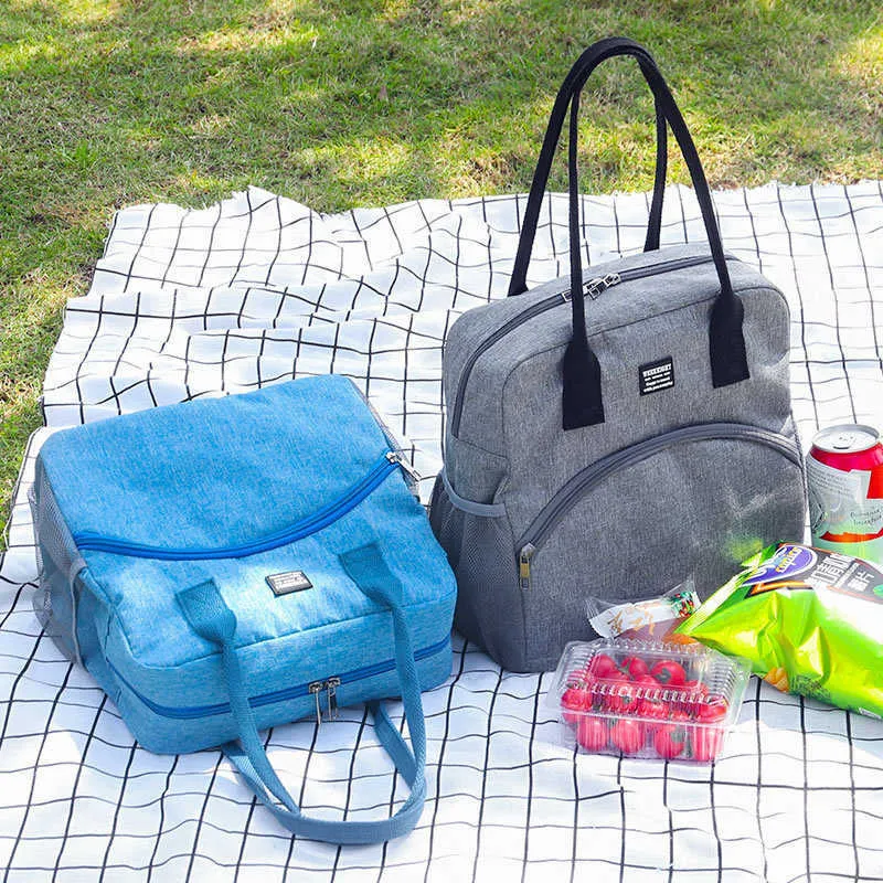 Ice Packs/Isothermic Påsar Färska isolering Lunchväskor för Women Man Thermal Isolated Shoulder Bag Picnic Food Cooler Box Tote Storage Ice Bag Loncheras J230425