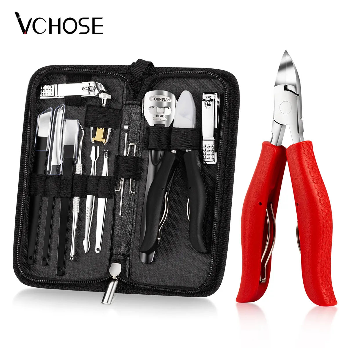 Nail Manicure Set 16pcsset Pedicure Set Paronychia Improved Stainless Steel Nail Clippers Trimmer Ingrown Pedicure Care Toenail Manicure Cutters 230425