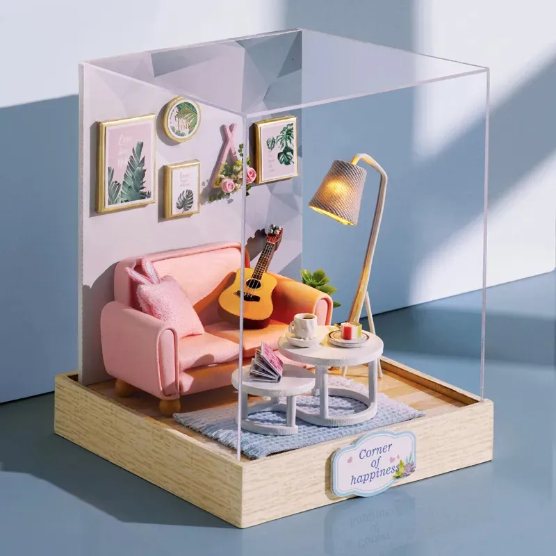 Casa De Muñecas Retro Japonesa Para Montar – Kit De Madera DIY Con Música Y Luces LED, Escala 1:24, 30x26x35 Cm Casa De Muñecas Retro Japonesa Para Montar – Kit De Madera DIY Con Música Y Luces LED, Escala 1:24, 30x26x35 Cm