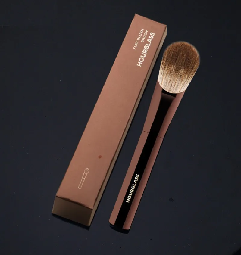 Natural Bristle Hourglass Powder Bronzer Brush For Flat Blush, Powder
