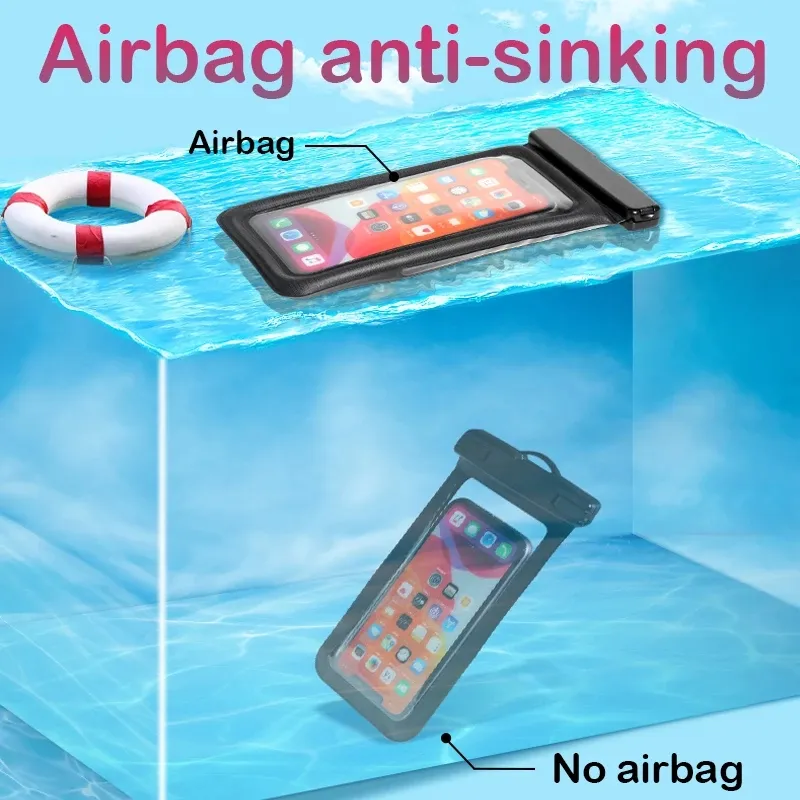 Custodie per borse da nuoto impermeabili per airbag galleggianti universali Custodia per borse da spiaggia per gadget luminosi Cover per iPhone Samsung Xiaomi Smartphone