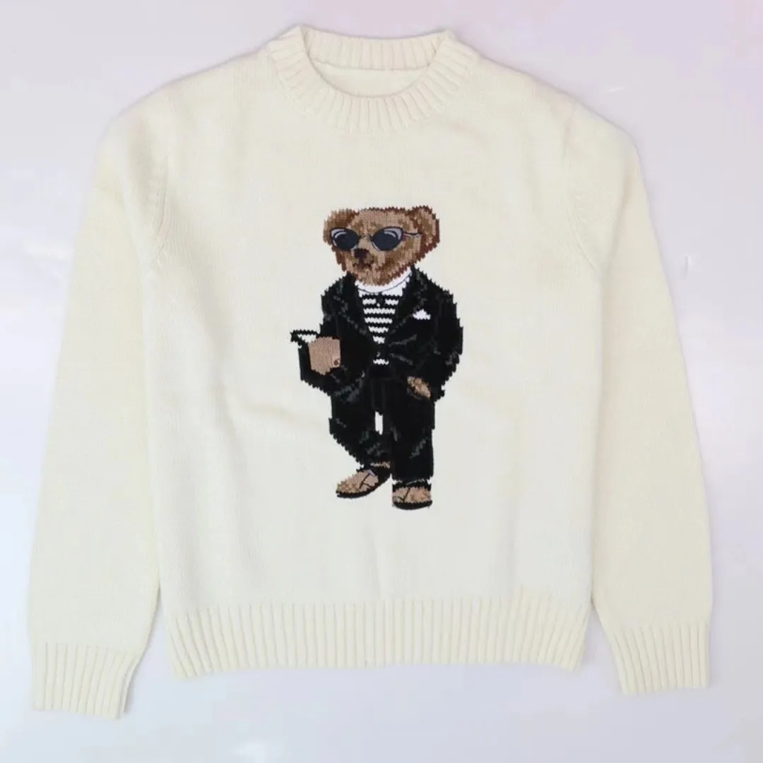 Maglione lavorato a maglia da uomo Little Bear Pullover in misto lana alla moda e confortevole