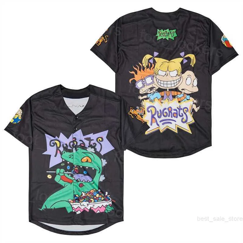 DHgate Vintage Baseball Movie Rugrats Jerseys College Retro Red Pullover Pure Cotton Sports Outdoors
