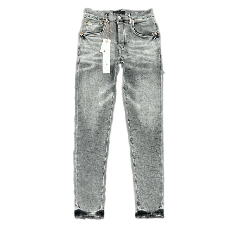 jeans per uomo jeans impilati jeans da uomo con cerniera Pantaloni classici Jeans viola denim Streetwear pantaloni da uomo pantaloni sportivi casual jeans da ragazzo jeans blu ad alta elasticità slim-fit